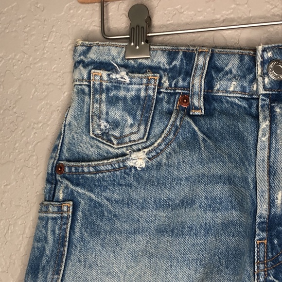 NWTs Zara high rise frayed denim short extra pocket detail - Picture 6 of 11